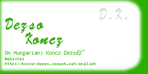 dezso koncz business card